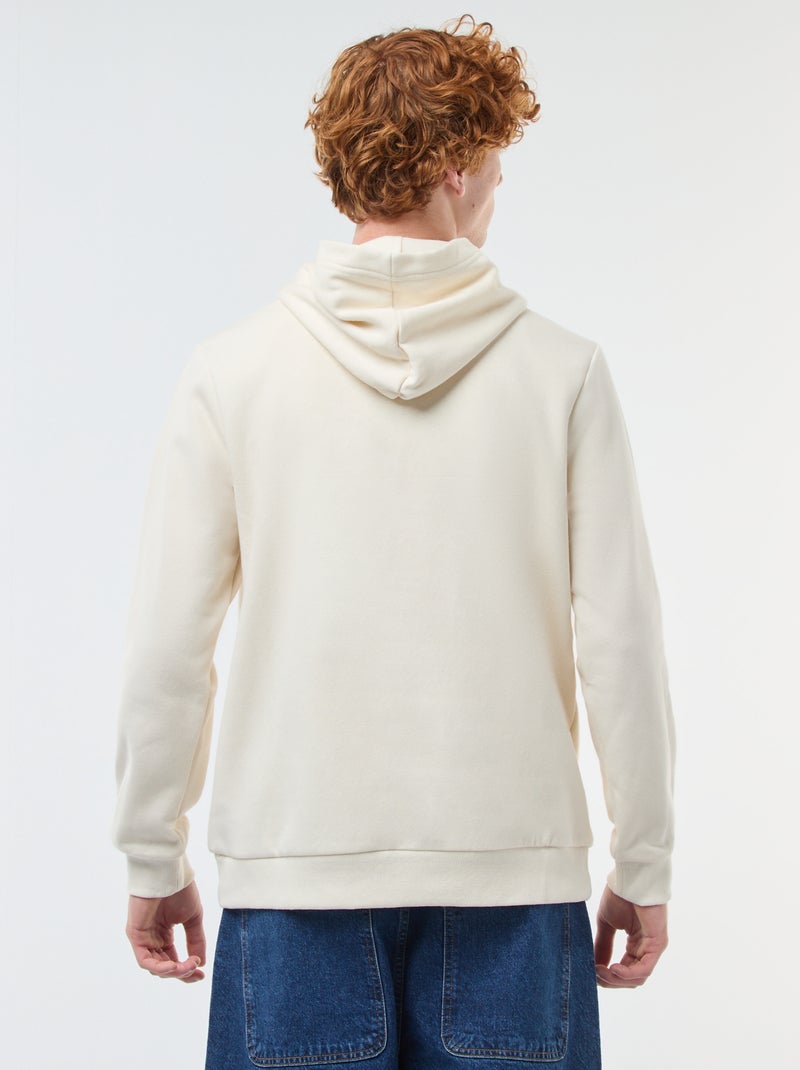 Sweater van effen katoen met print Wit - Kiabi