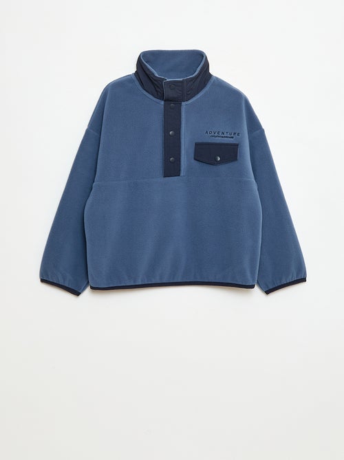 Sweater van fleece met opstaande kraag - Kiabi