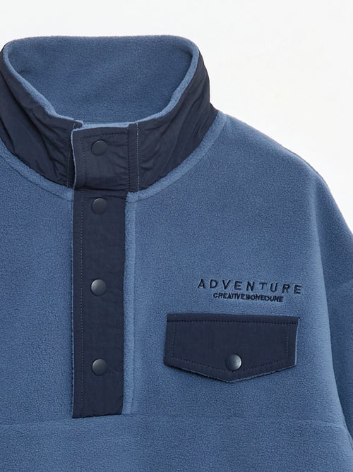 Sweater van fleece met opstaande kraag - Kiabi