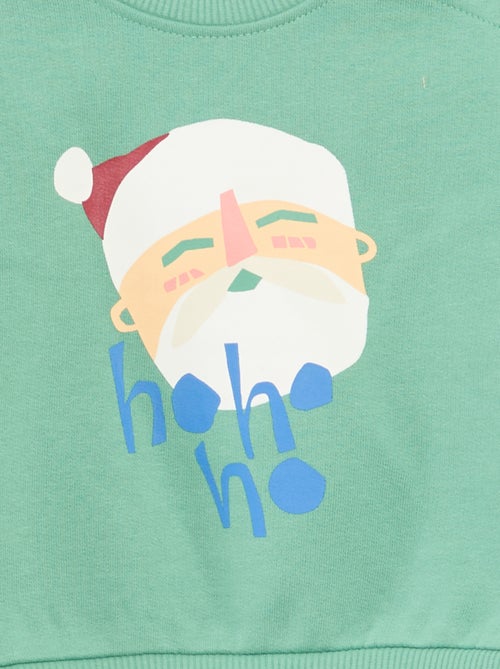 Sweater van fleecekatoen met kerstprint - Kiabi