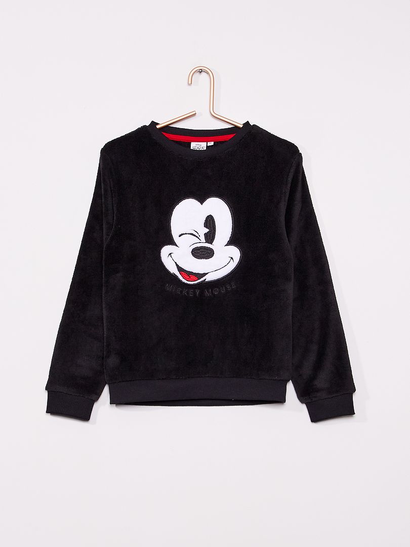 Sweater van fleecestof 'Mickey' ZWART - Kiabi