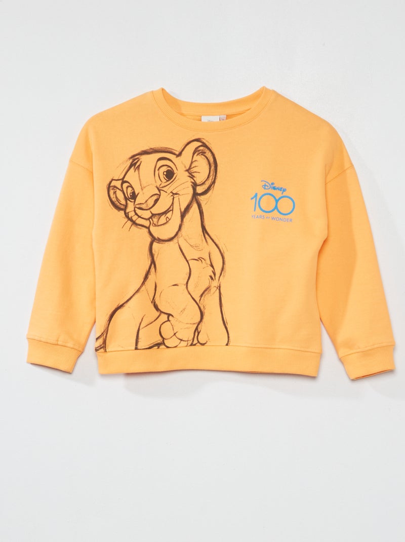 Sweater van french terry 'De Leeuwenkoning' ORANJE - Kiabi