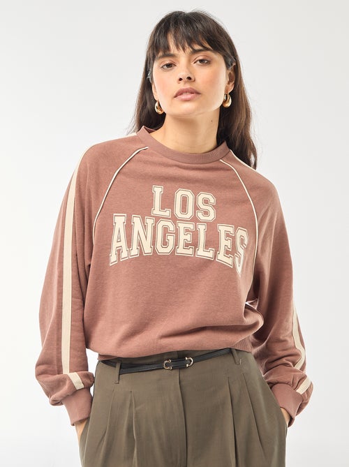 Sweater van french terry met contrasterende strepen - Kiabi