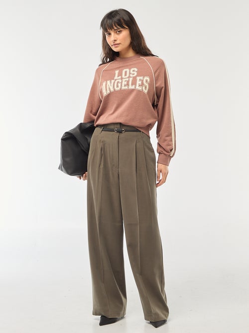 Sweater van french terry met contrasterende strepen - Kiabi