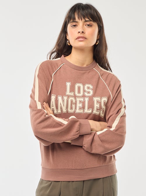 Sweater van french terry met contrasterende strepen - Kiabi