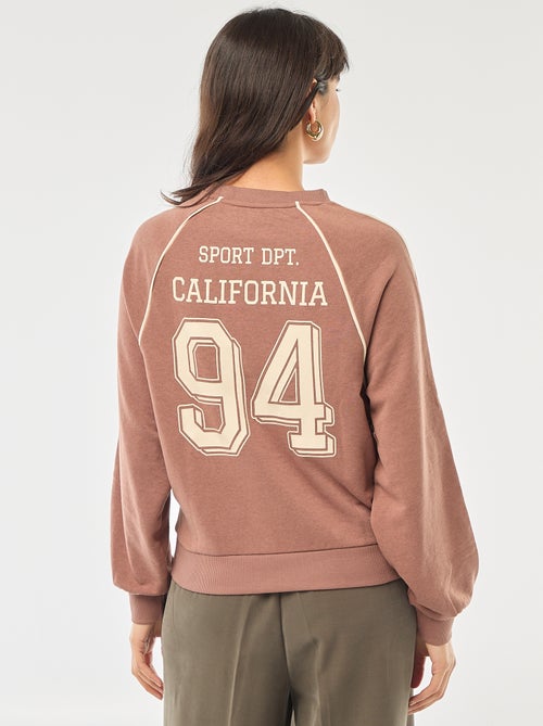 Sweater van french terry met contrasterende strepen - Kiabi