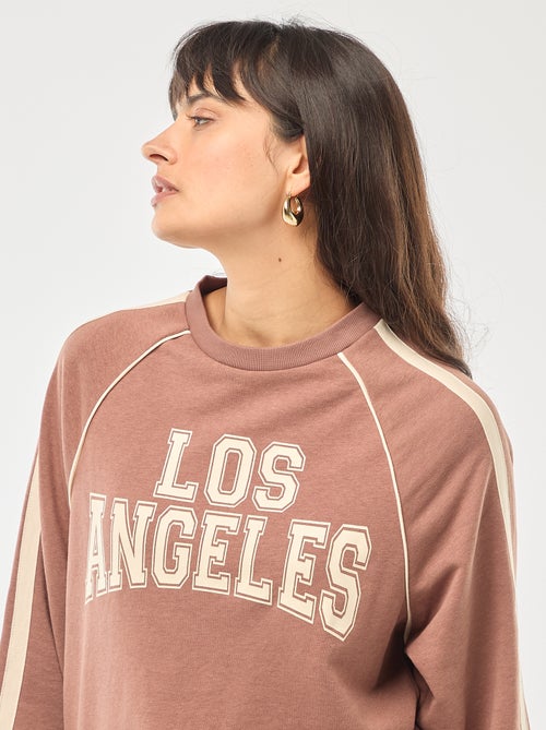 Sweater van french terry met contrasterende strepen - Kiabi