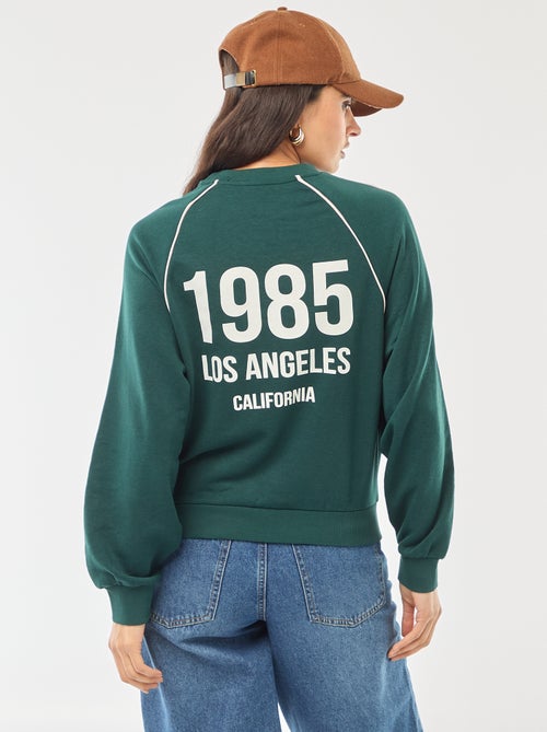 Sweater van french terry met contrasterende strepen - Kiabi