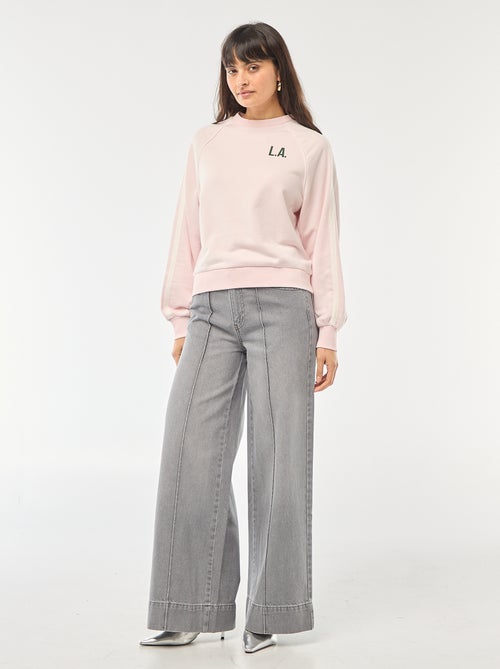 Sweater van french terry met contrasterende strepen - Kiabi