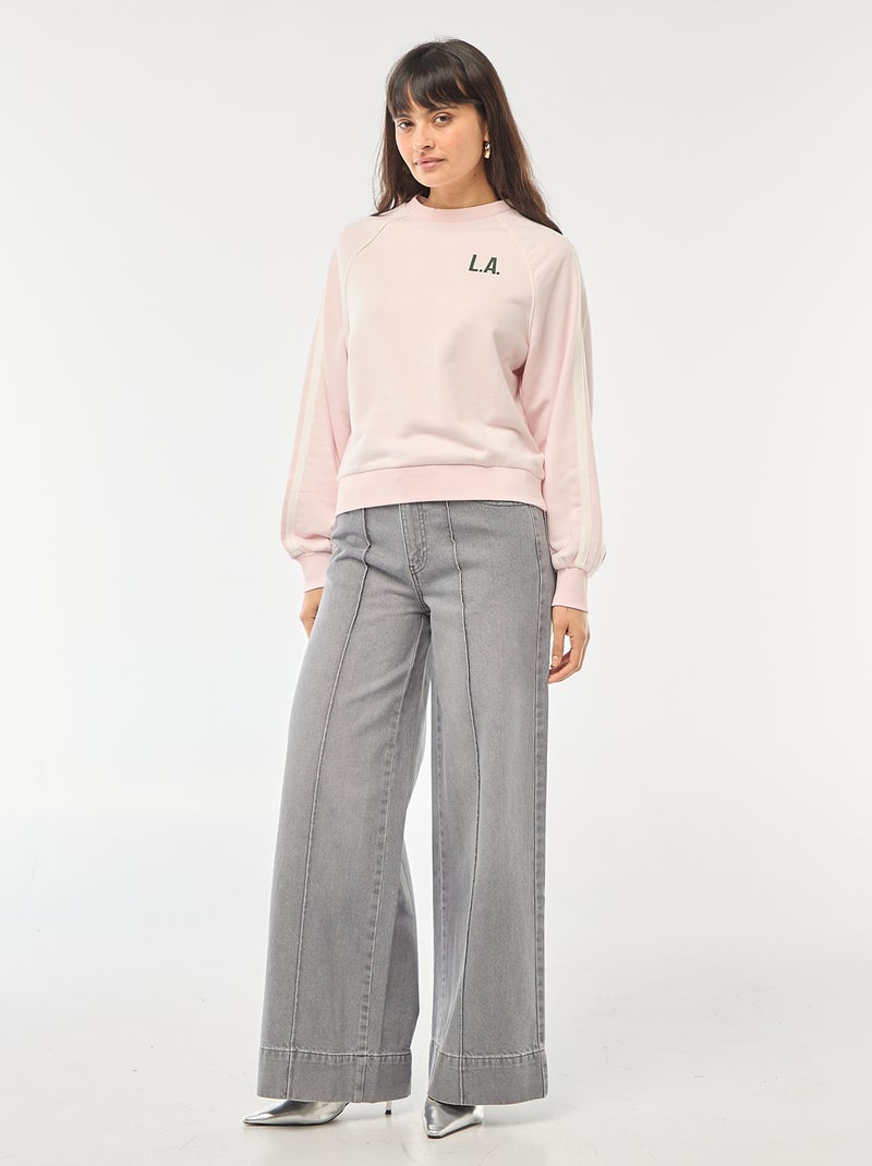 Sweater van french terry met contrasterende strepen Rose - Kiabi