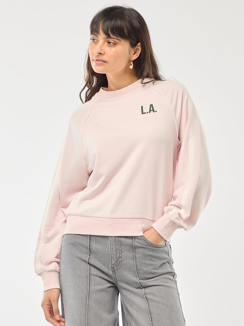 Sweater van french terry met contrasterende strepen Rose - Kiabi