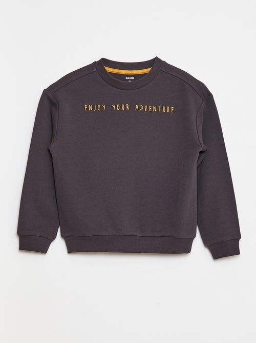 Sweater van french terry met geborduurd opschrift - Kiabi
