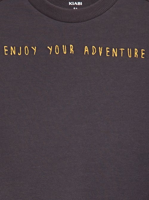 Sweater van french terry met geborduurd opschrift - Kiabi