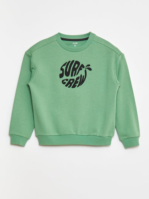 Sweater van french terry met geborduurd opschrift - Kiabi