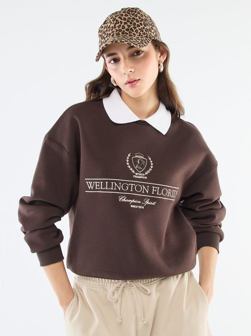 Sweater van french terry met polokraag - Kiabi