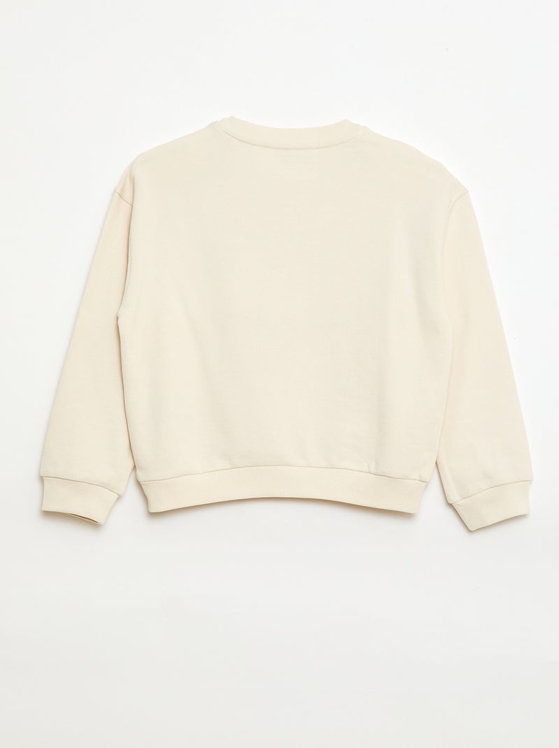Sweater van French Terry met print op de voorkant Wit - Kiabi