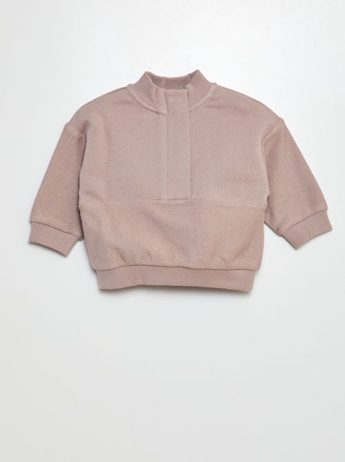 Sweater van french terry met rits - Kiabi