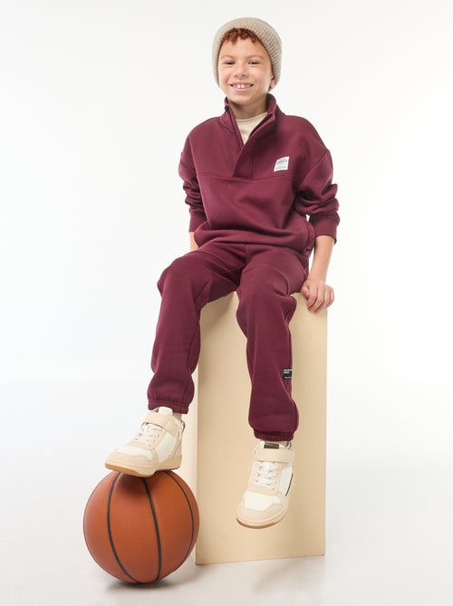 Sweater van geruwde fleece met schipperskraag - Kiabi