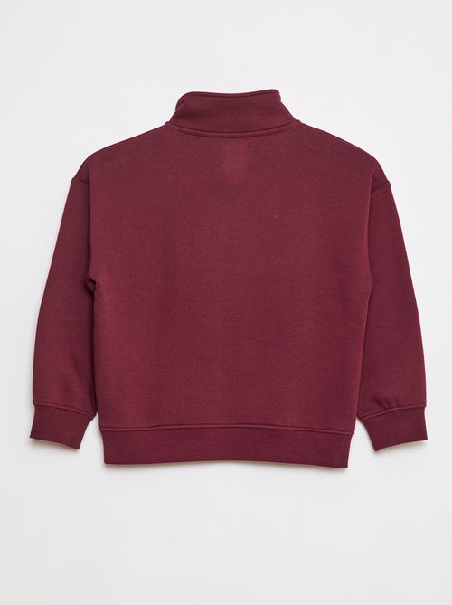 Sweater van geruwde fleece met schipperskraag - Kiabi