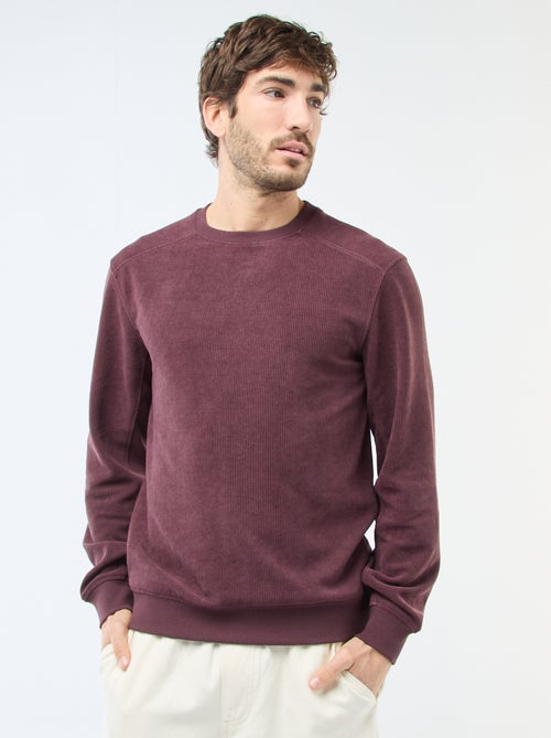 Sweater van gewafelde stof - Kiabi