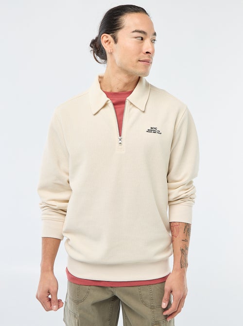 Sweater van gewafelde stof - Kiabi