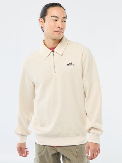 Sweater van gewafelde stof - Kiabi