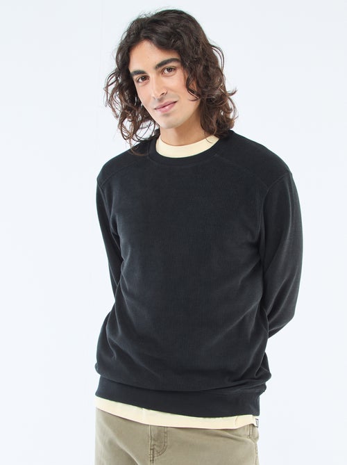 Sweater van gewafelde stof - Kiabi