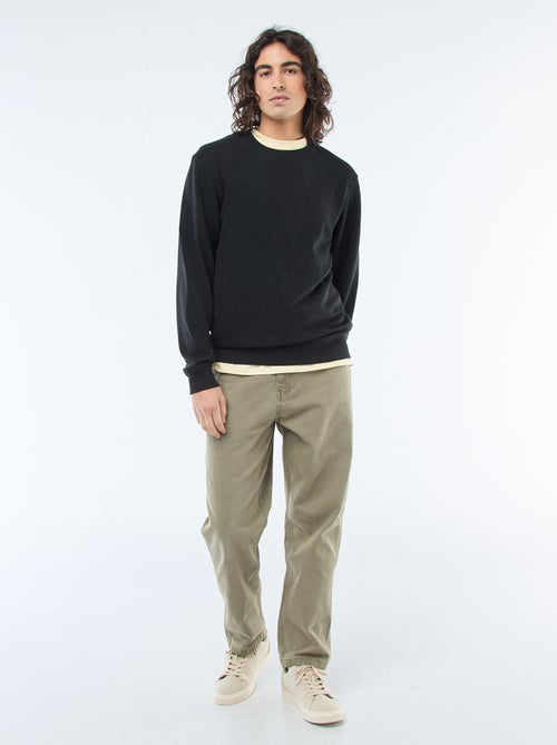 Sweater van gewafelde stof - Kiabi