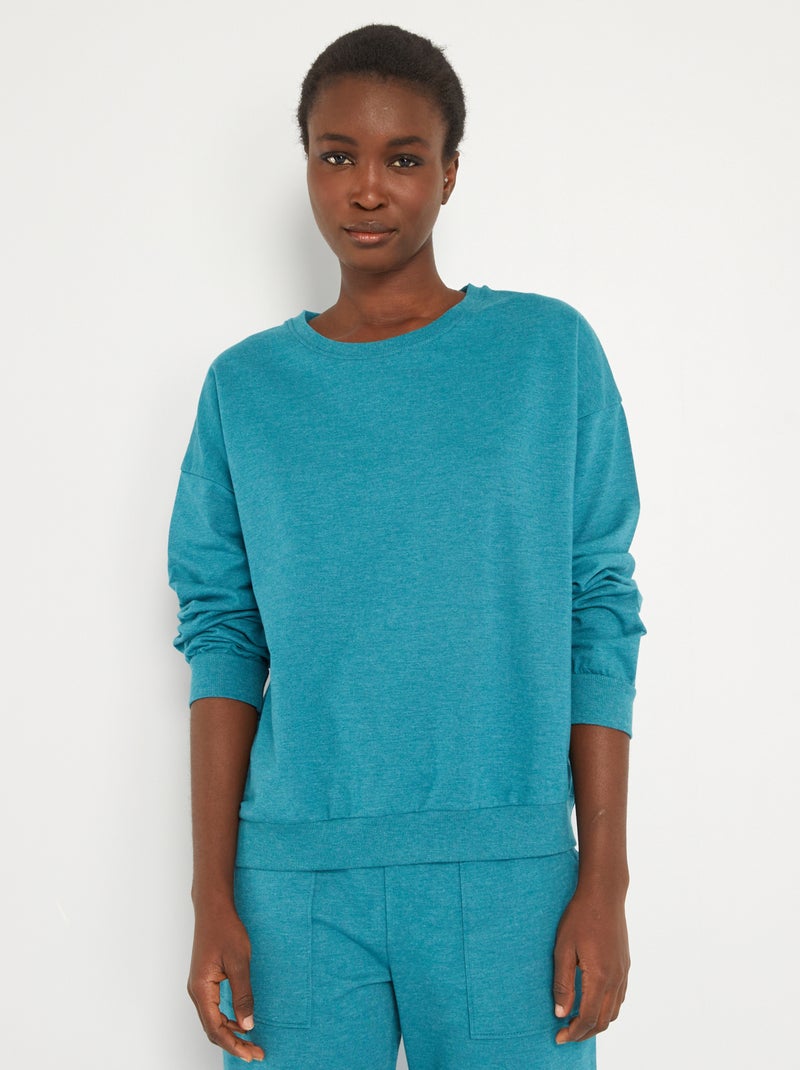 Sweater van jersey met lange mouw blauw - Kiabi
