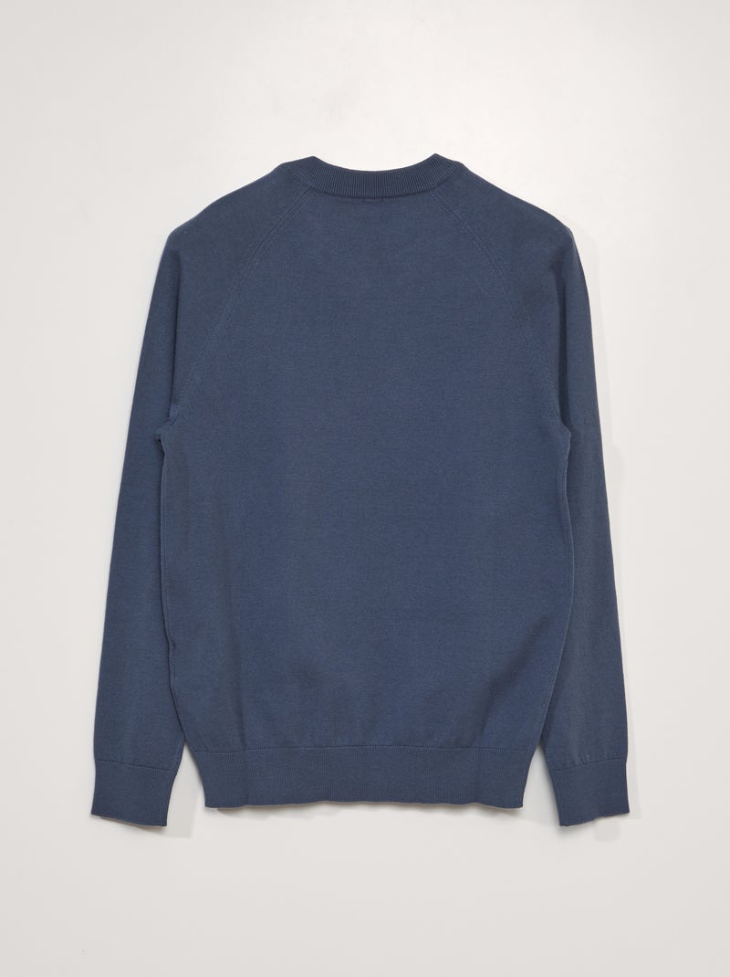 Sweater van jerseytricot - Gemakkelijk aan te trekken collectie BLAUW - Kiabi