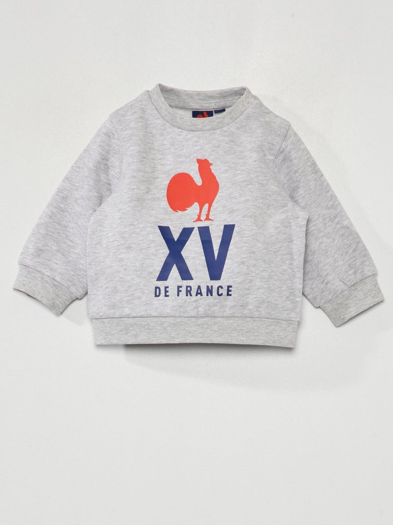 Sweater van joggingstof - Collectie France Rugby GRIJS - Kiabi