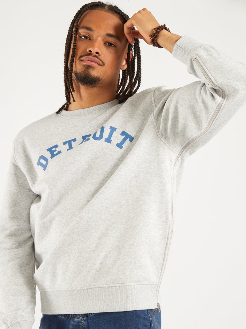Sweater van joggingstof - So Easy GRIJS - Kiabi