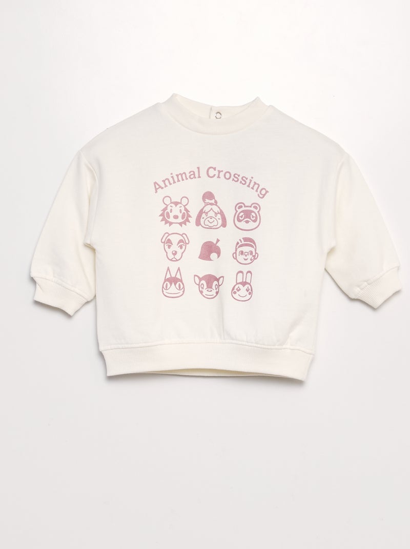 Sweater van joggingstof 'Animal Crossing' WIT - Kiabi