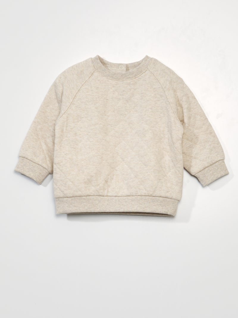 Sweater van joggingstof BIEGE - Kiabi