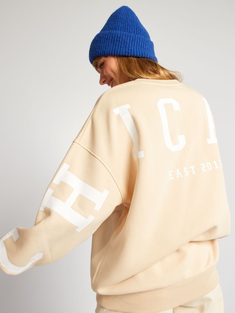 Sweater van joggingstof BIEGE - Kiabi