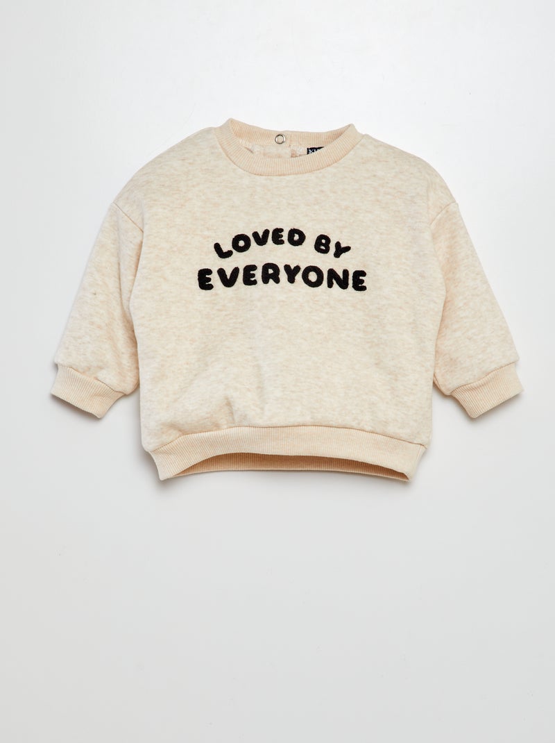 Sweater van joggingstof BIEGE - Kiabi
