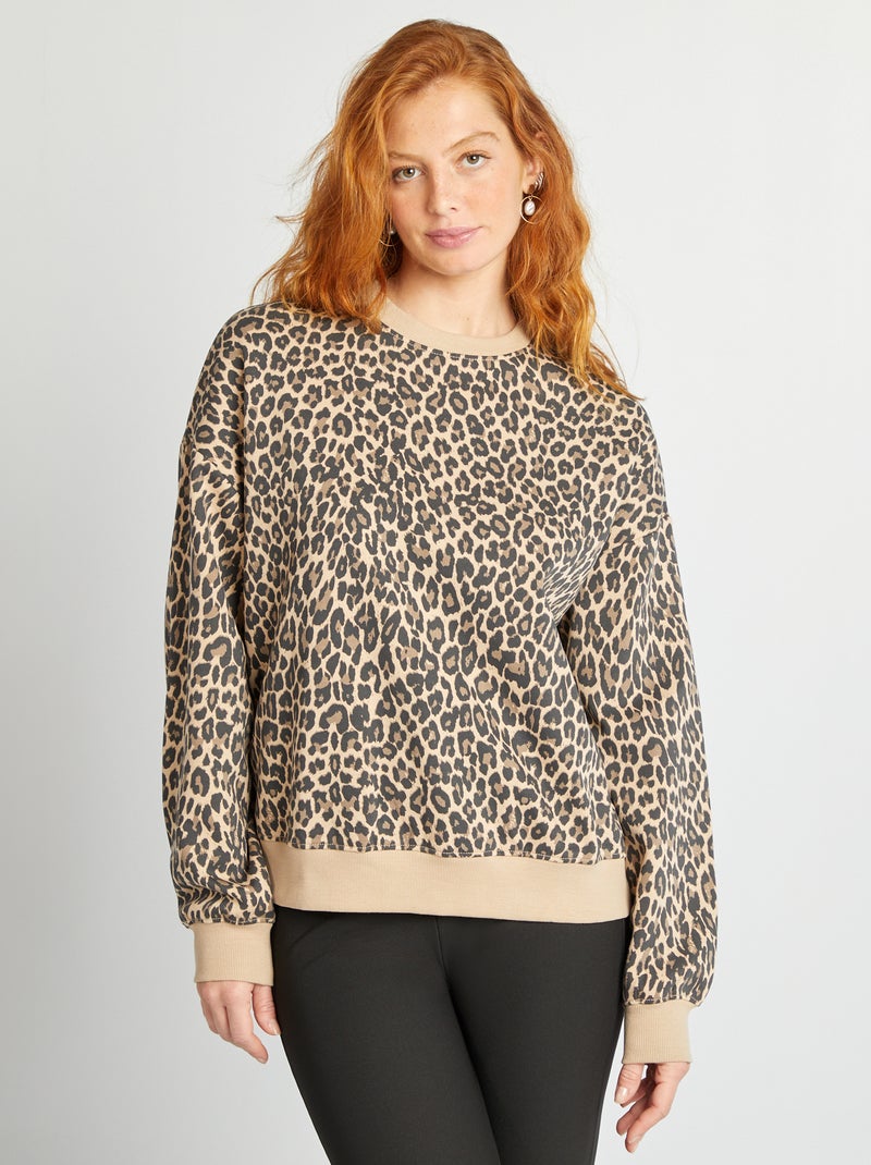 Sweater van joggingstof BIEGE - Kiabi