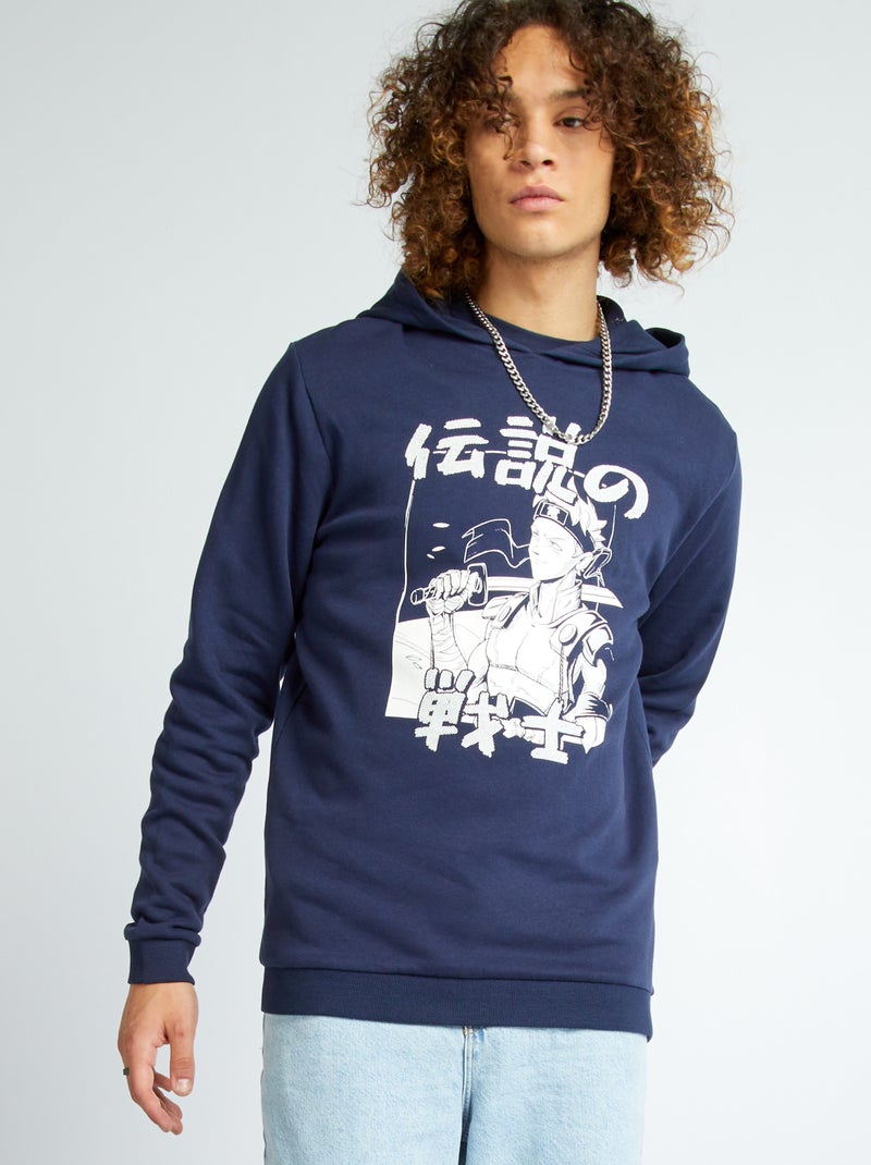 Sweater van joggingstof BLAUW - Kiabi