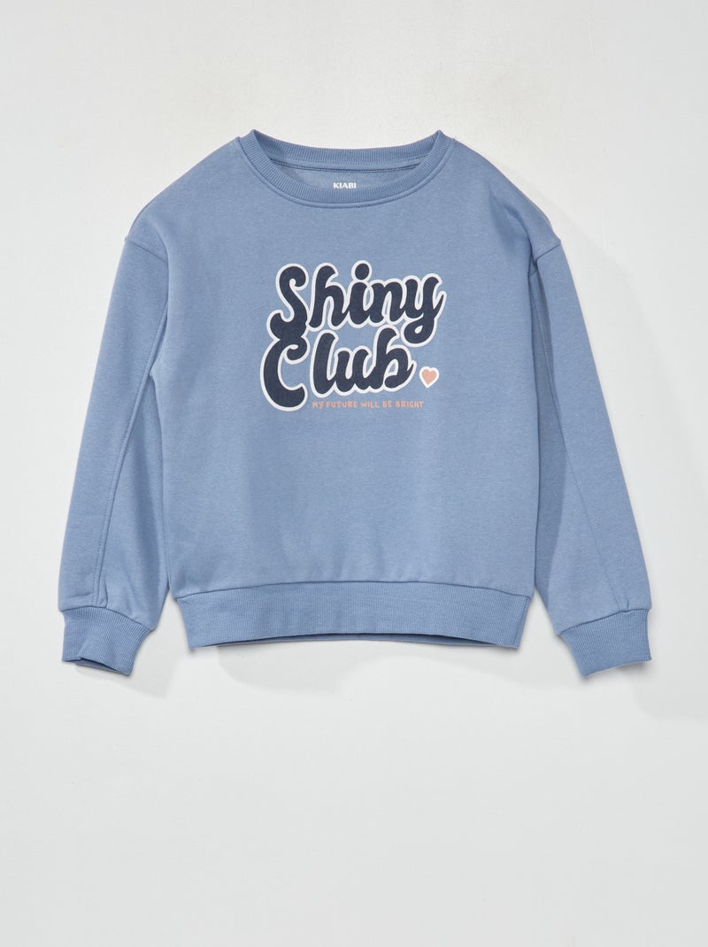 Sweater van joggingstof BLAUW - Kiabi