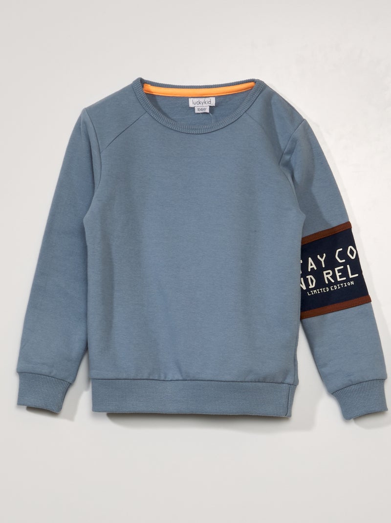 Sweater van joggingstof BLAUW - Kiabi