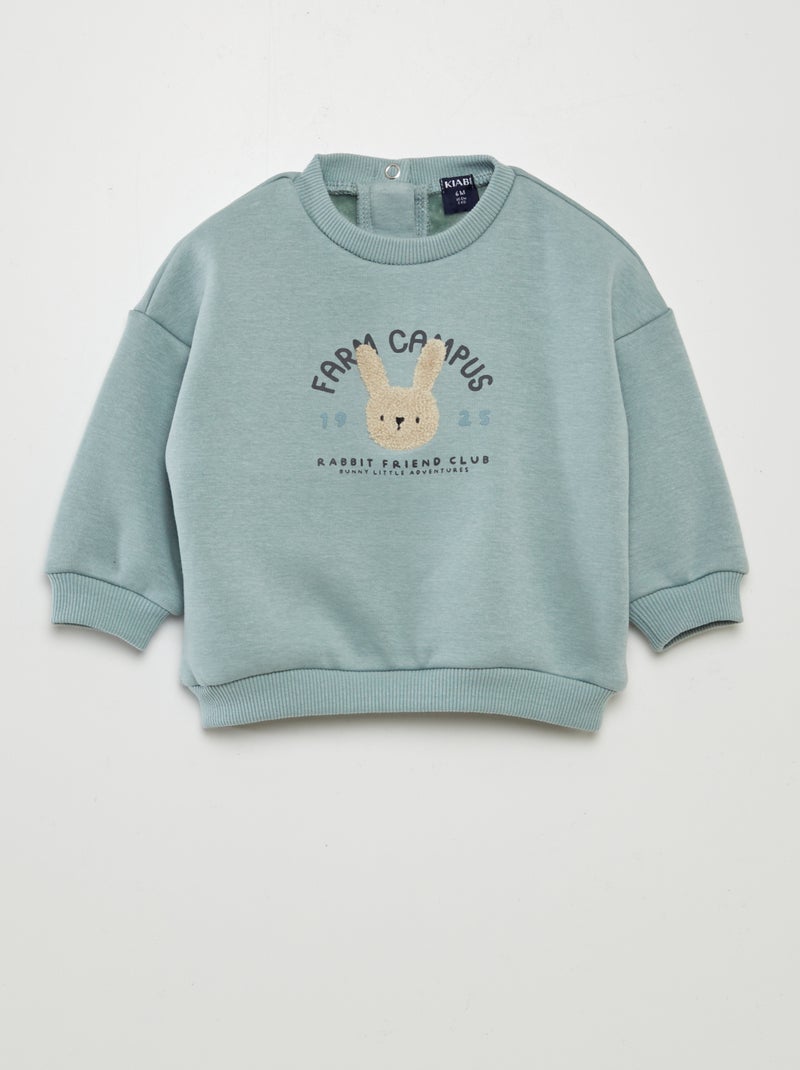 Sweater van joggingstof BLAUW - Kiabi