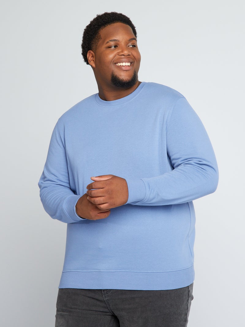 Sweater van joggingstof blauw grijs - Kiabi