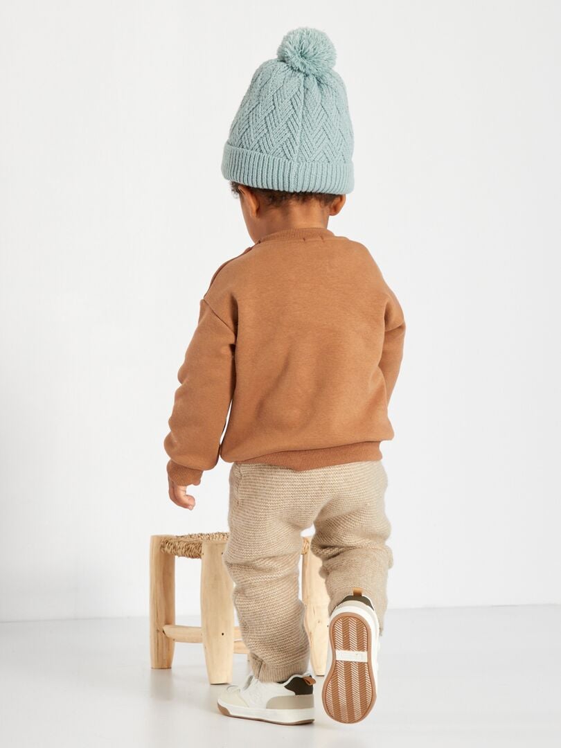 Sweater van joggingstof BRUIN - Kiabi