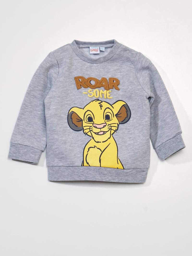 Sweater van joggingstof 'De Leeuwenkoning' | 'Disney' GRIJS - Kiabi