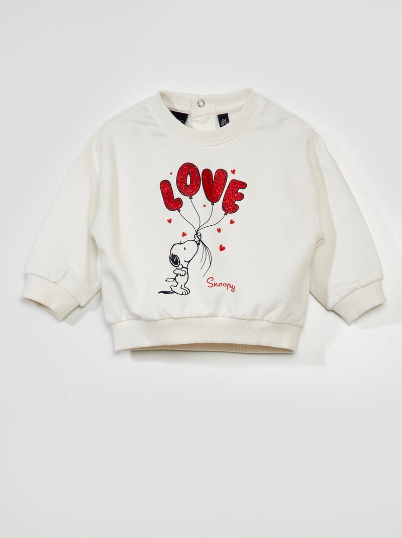Sweater van joggingstof en Snoopy-print WIT - Kiabi