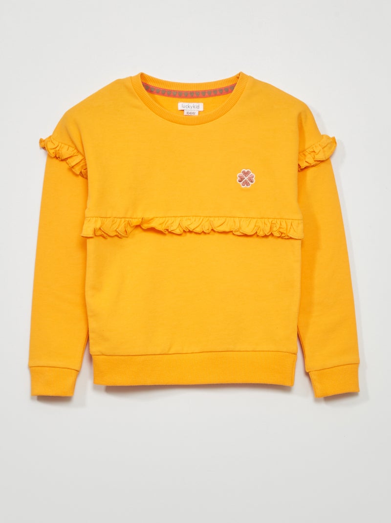 Sweater van joggingstof GEEL - Kiabi