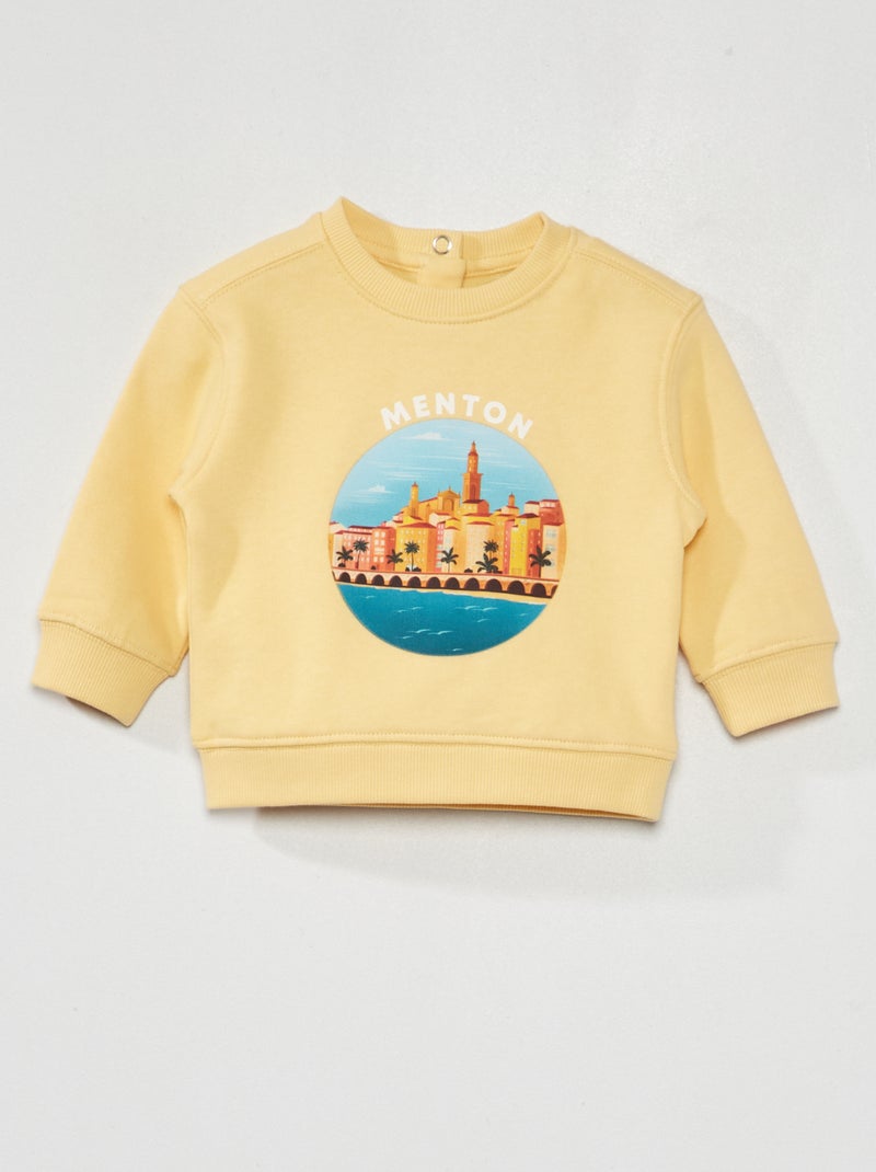 Sweater van joggingstof GEEL - Kiabi