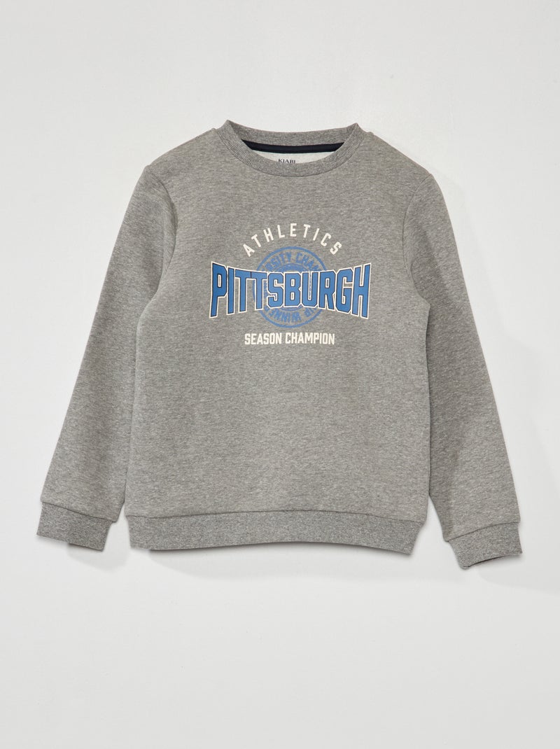 Sweater van joggingstof GRIJS - Kiabi