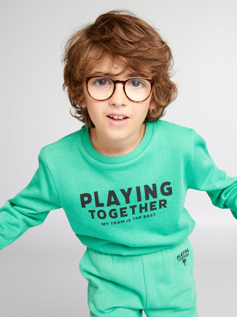 Sweater van joggingstof GROEN - Kiabi
