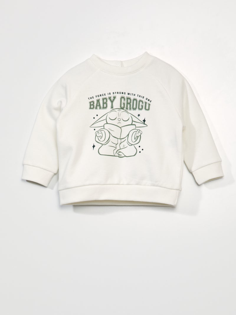 Sweater van joggingstof 'Grogu' 'Star Wars' WIT - Kiabi